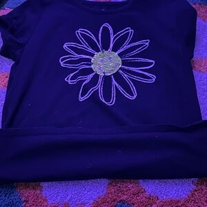 Wonder Nation Kids' Shirt with Floral Embroidery